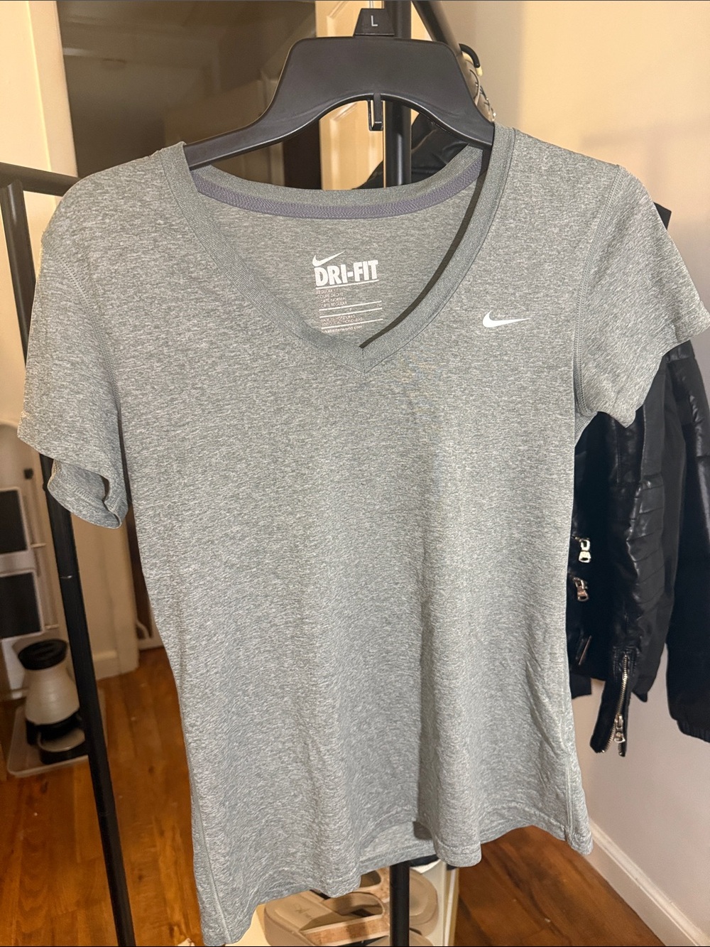 Nike Gray Dri-FIT V-Neck Short Sleeve Tee